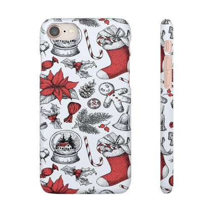 Iphone Clear Silicone Phone Case In Christmas Holiday Pattern - covers4phones