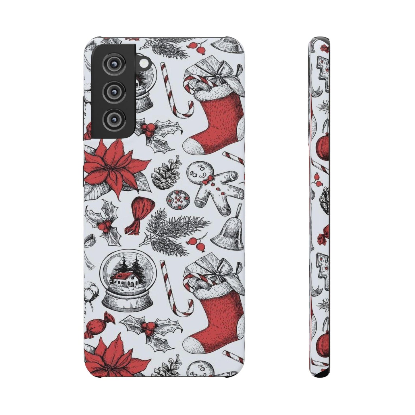 Samsung Clear Silicone Phone Case with Christmas Holiday Pattern – Festive Protection for Your Device - covers4phones