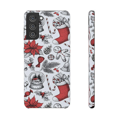 Samsung Clear Silicone Phone Case with Christmas Holiday Pattern – Festive Protection for Your Device - covers4phones