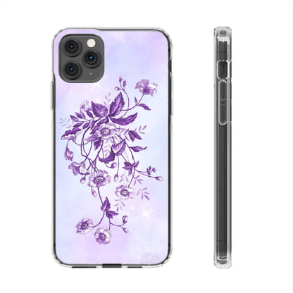 Floral design In Purple Clear Cases - covers4phones