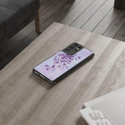 Floral design In Purple Clear Cases - covers4phones