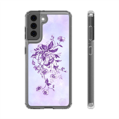 Floral design In Purple Clear Cases - covers4phones