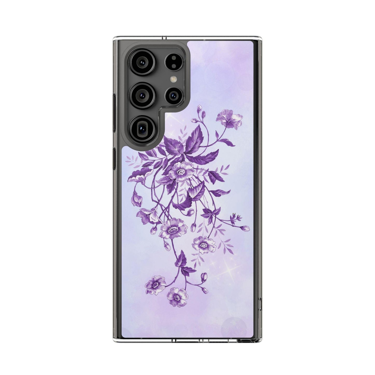 Floral design In Purple Clear Cases - covers4phones