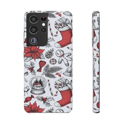 Samsung Clear Silicone Phone Case with Christmas Holiday Pattern – Festive Protection for Your Device - covers4phones