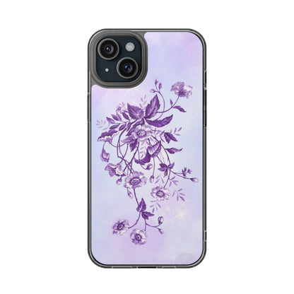 Floral design In Purple Clear Cases - covers4phones
