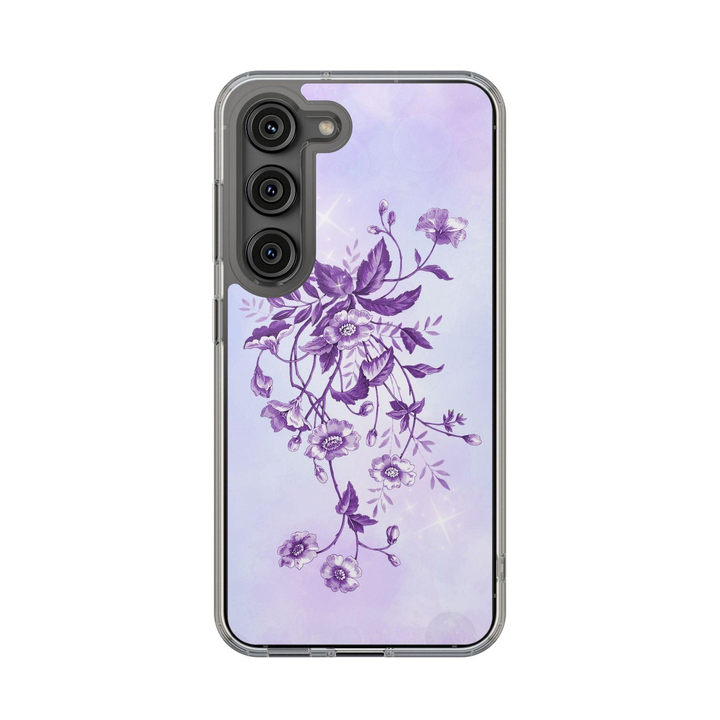 Floral design In Purple Clear Cases - covers4phones
