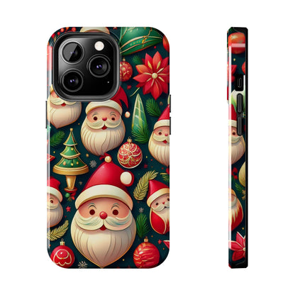 iPhone Tough Phone Case Santa And Trees - covers4phones