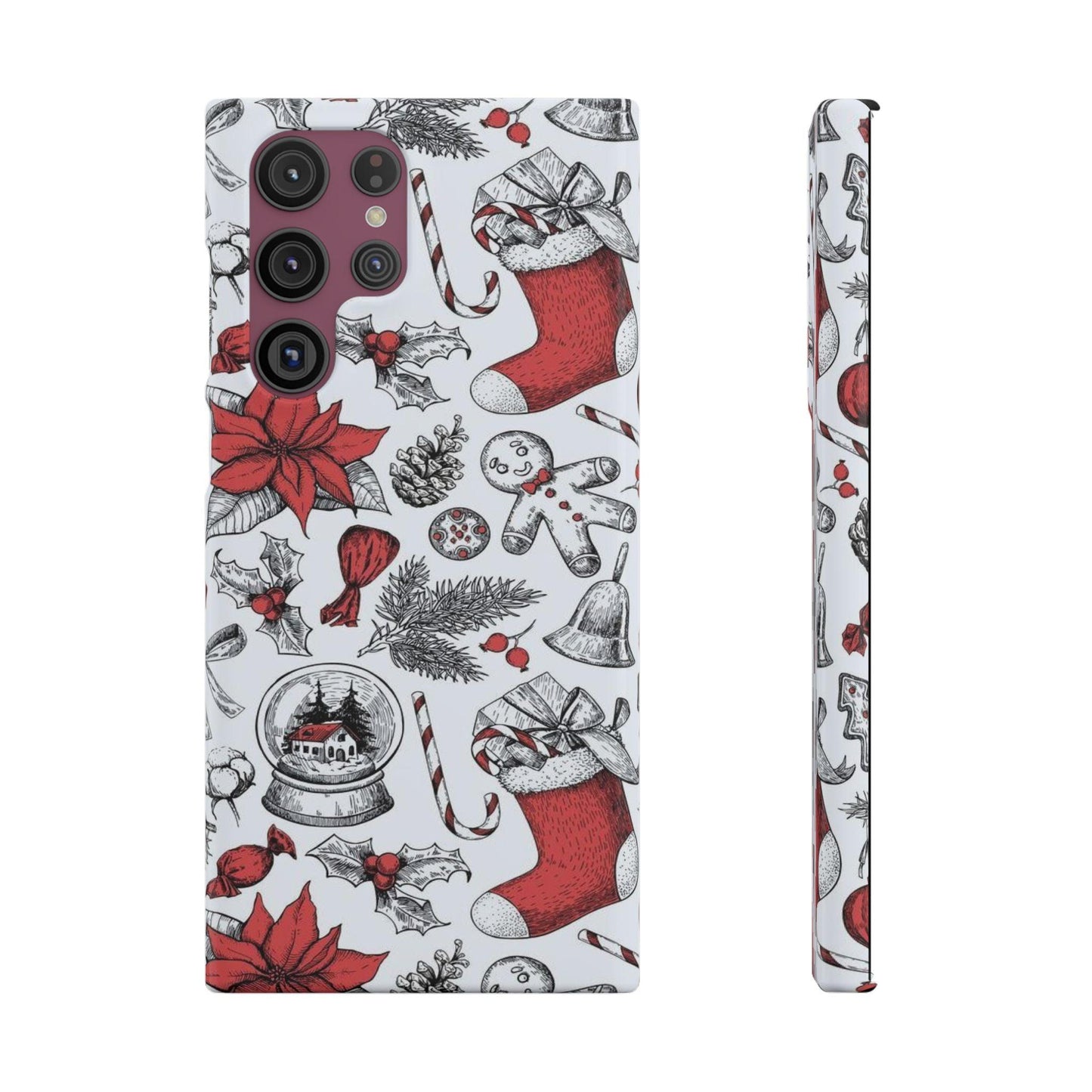 Samsung Clear Silicone Phone Case with Christmas Holiday Pattern – Festive Protection for Your Device - covers4phones