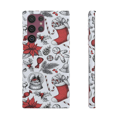 Samsung Clear Silicone Phone Case with Christmas Holiday Pattern – Festive Protection for Your Device - covers4phones