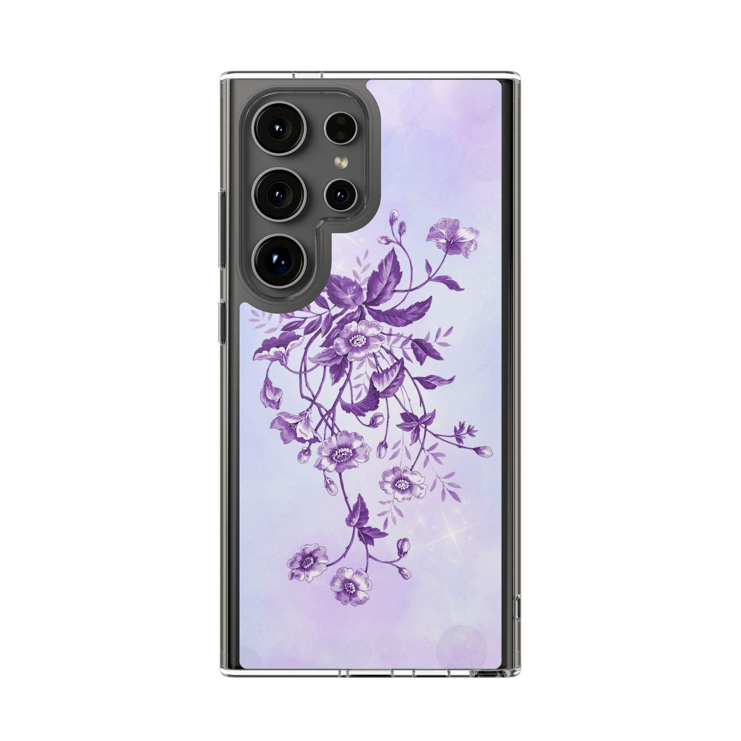 Floral design In Purple Clear Cases - covers4phones