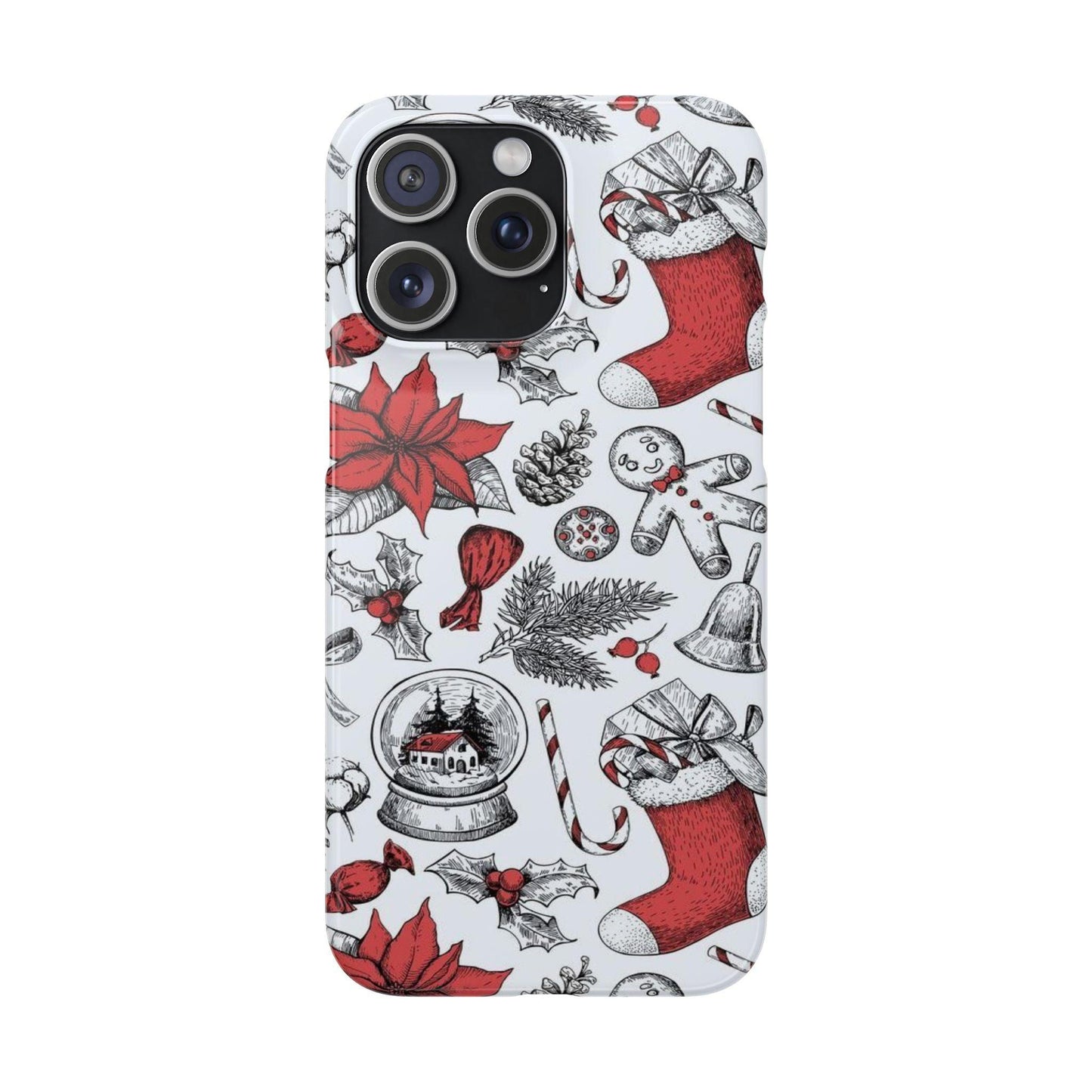 Iphone Clear Silicone Phone Case In Christmas Holiday Pattern - covers4phones