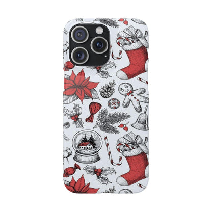 Iphone Clear Silicone Phone Case In Christmas Holiday Pattern - covers4phones