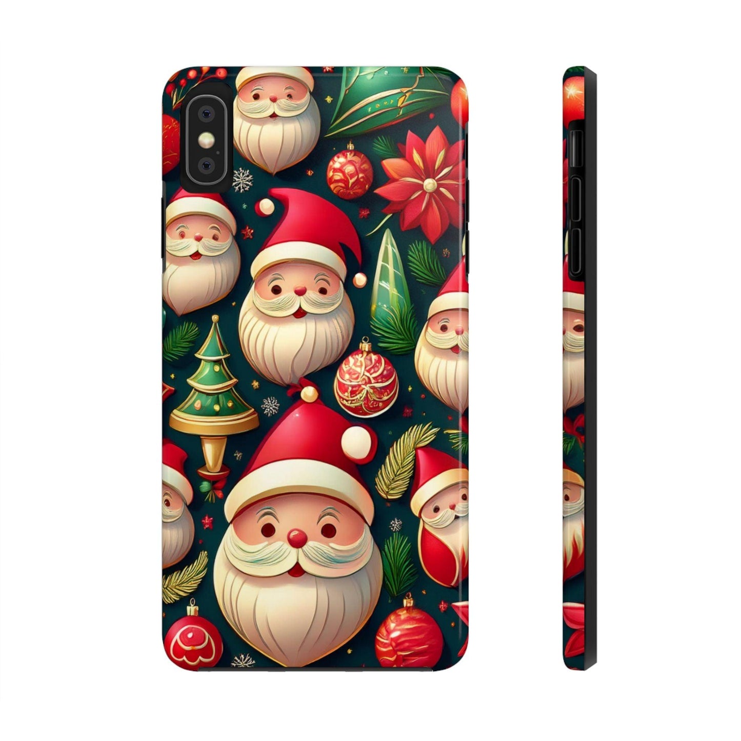 iPhone Tough Phone Case Santa And Trees - covers4phones