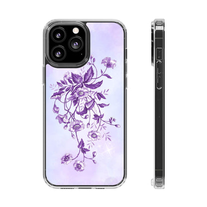 Floral design In Purple Clear Cases - covers4phones