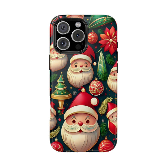 iPhone Tough Phone Case Santa And Trees - covers4phones