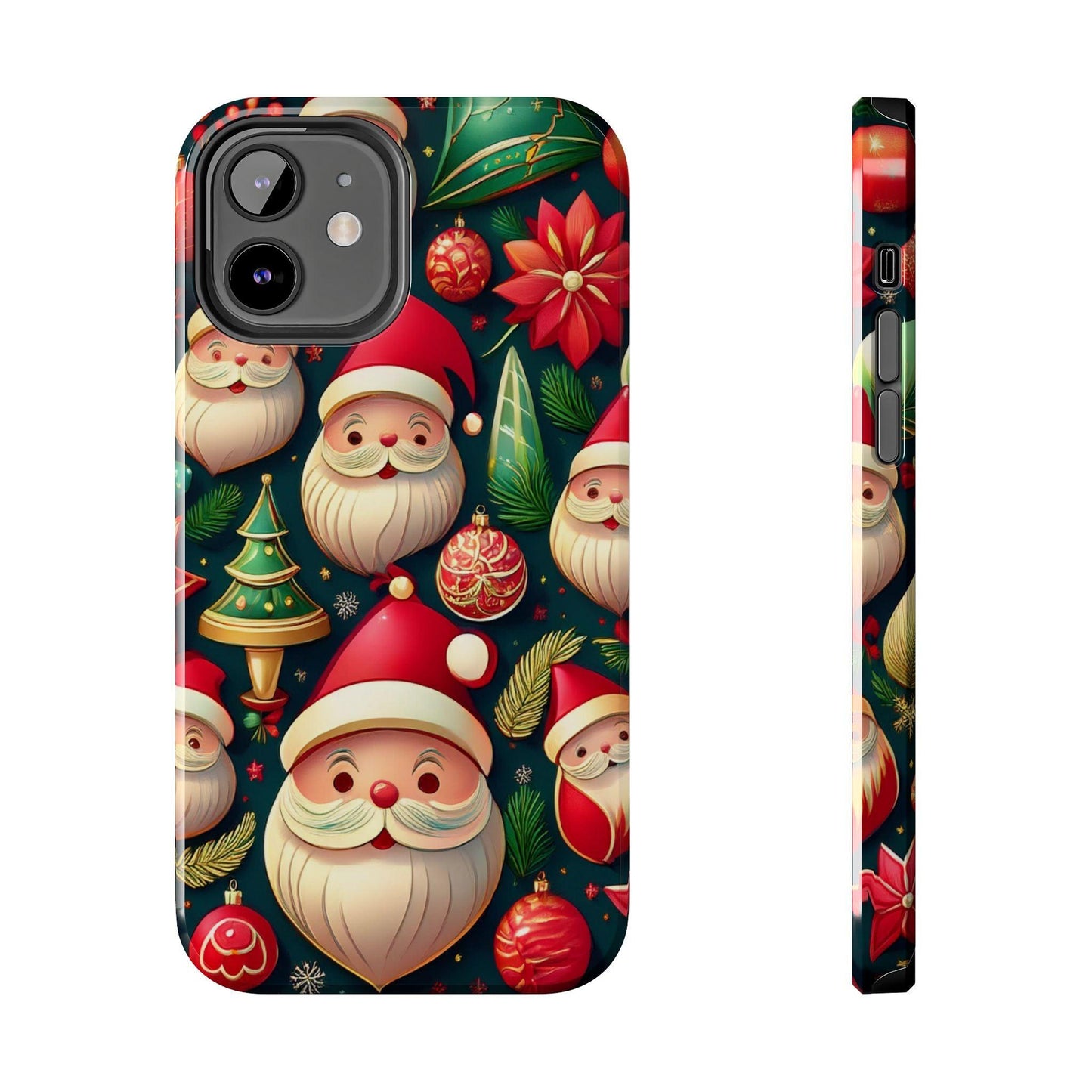 iPhone Tough Phone Case Santa And Trees - covers4phones