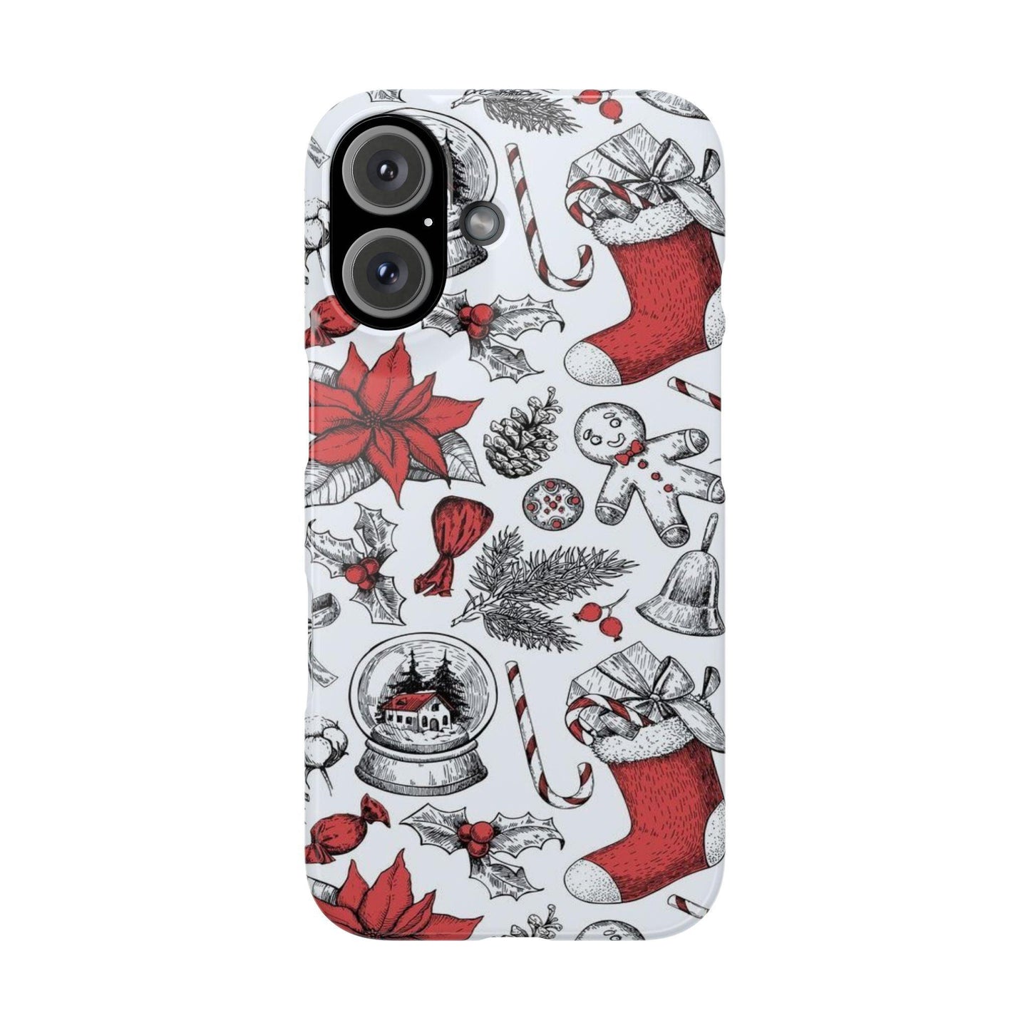 Iphone Clear Silicone Phone Case In Christmas Holiday Pattern - covers4phones