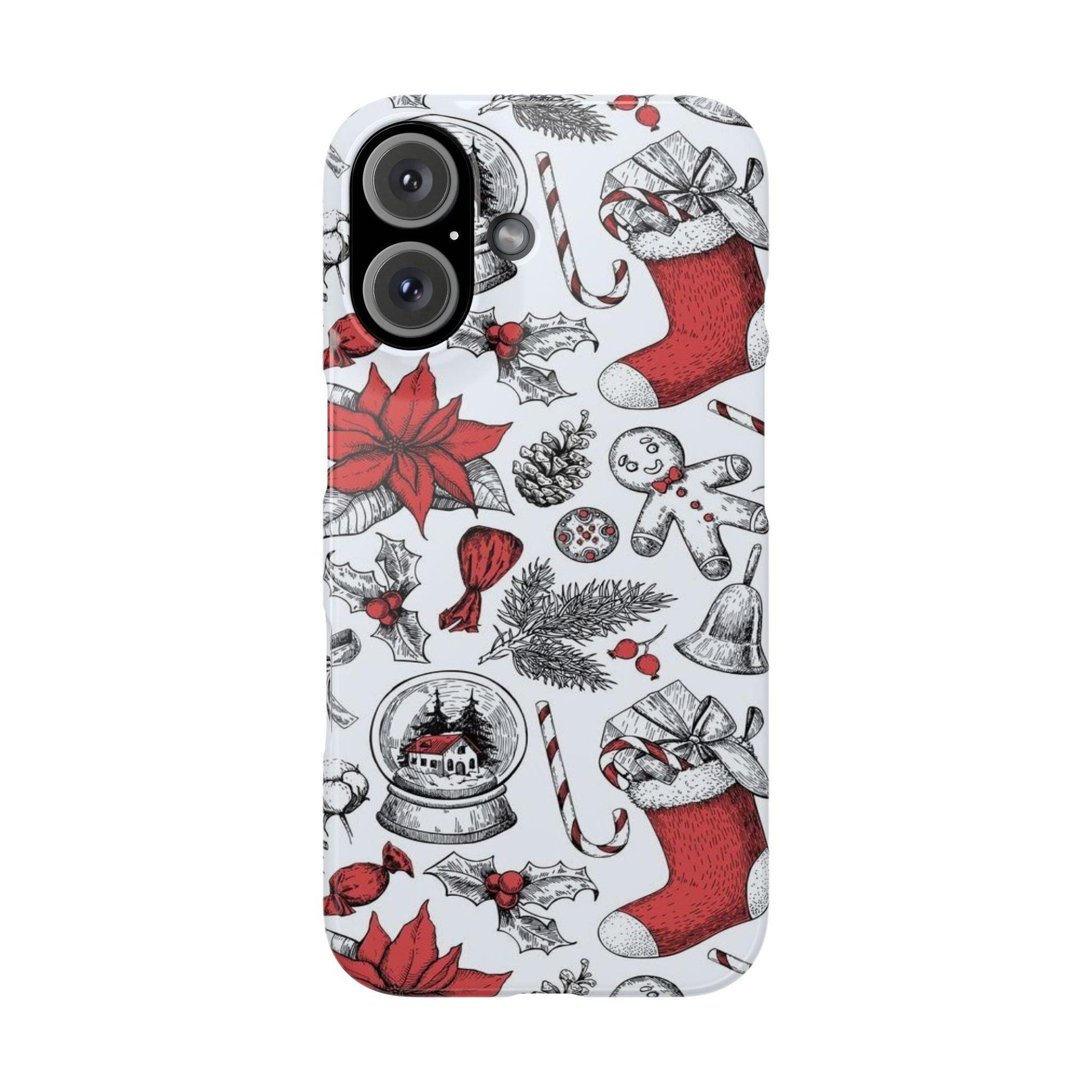 Iphone Clear Silicone Phone Case In Christmas Holiday Pattern - covers4phones