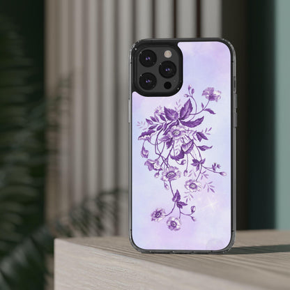 Floral design In Purple Clear Cases - covers4phones