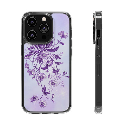 Floral design In Purple Clear Cases - covers4phones