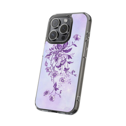 Floral design In Purple Clear Cases - covers4phones