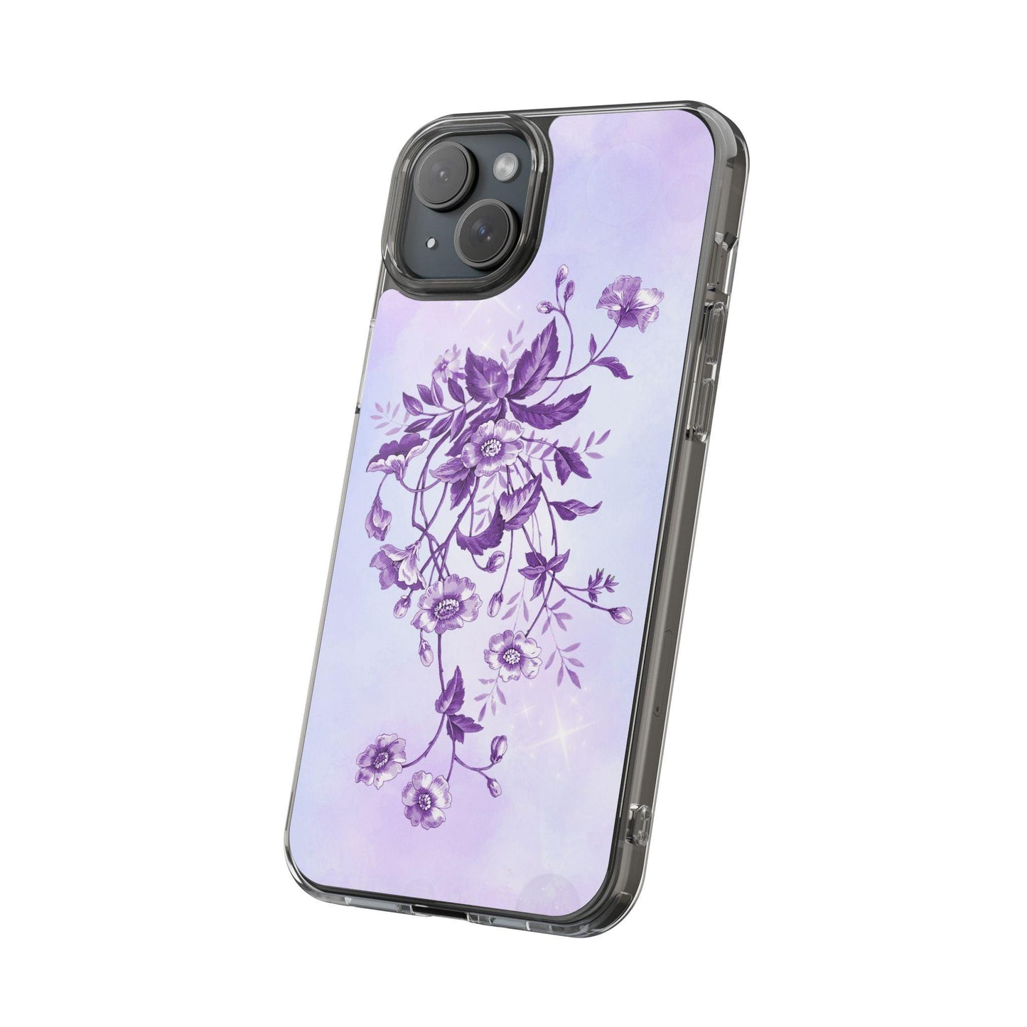 Floral design In Purple Clear Cases - covers4phones