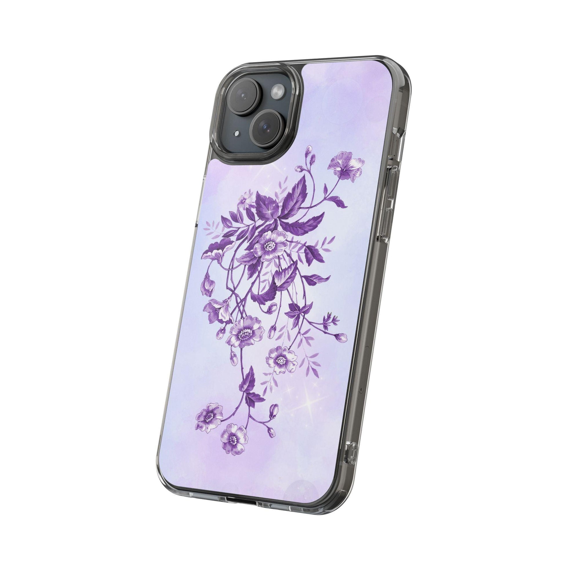 Floral design In Purple Clear Cases - covers4phones