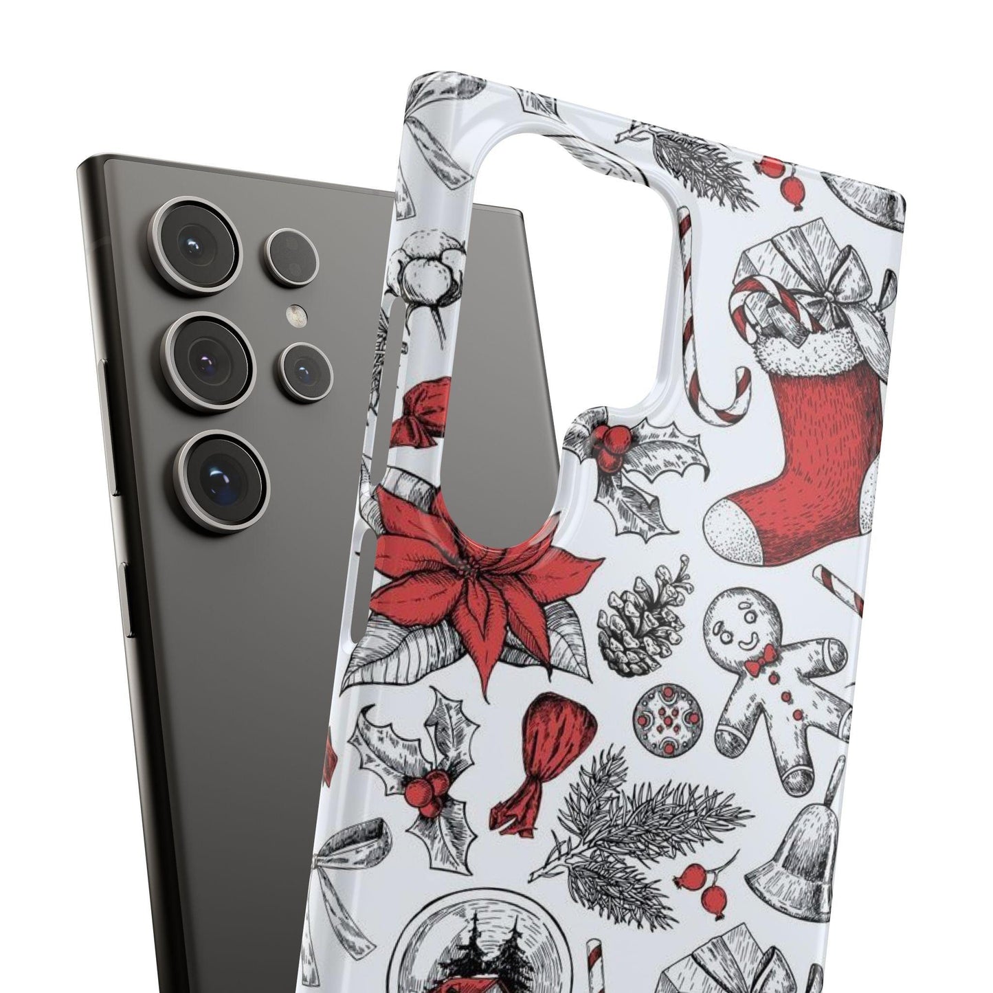 Samsung Clear Silicone Phone Case with Christmas Holiday Pattern – Festive Protection for Your Device - covers4phones