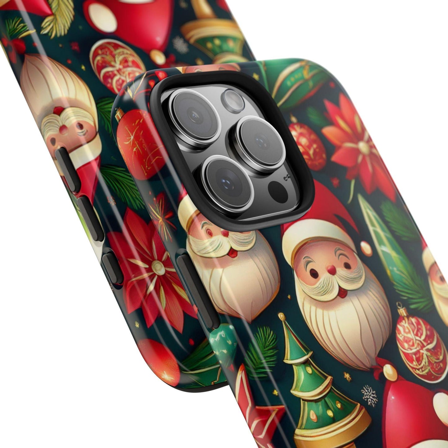 iPhone Tough Phone Case Santa And Trees - covers4phones