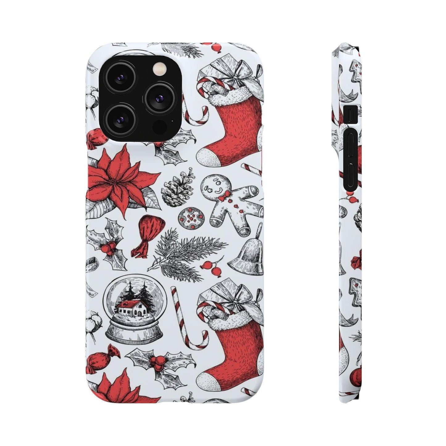 Iphone Clear Silicone Phone Case In Christmas Holiday Pattern - covers4phones