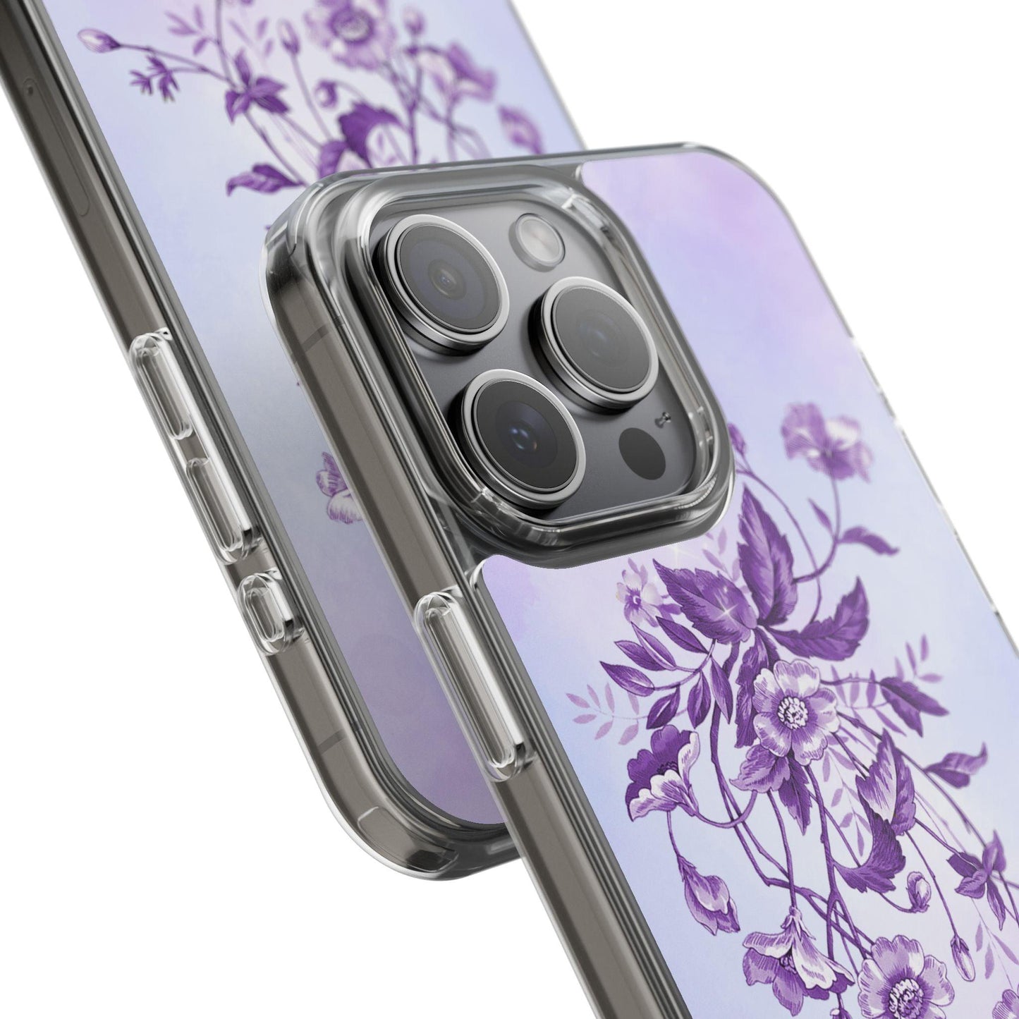 Floral design In Purple Clear Cases - covers4phones