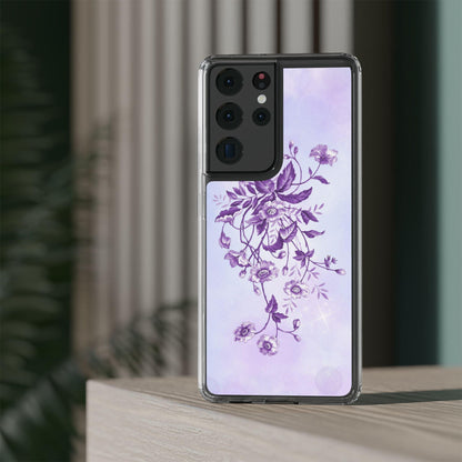 Floral design In Purple Clear Cases - covers4phones