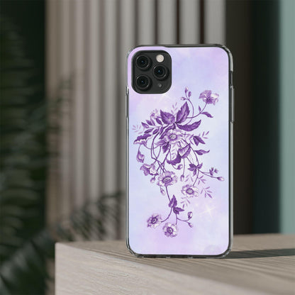 Floral design In Purple Clear Cases - covers4phones