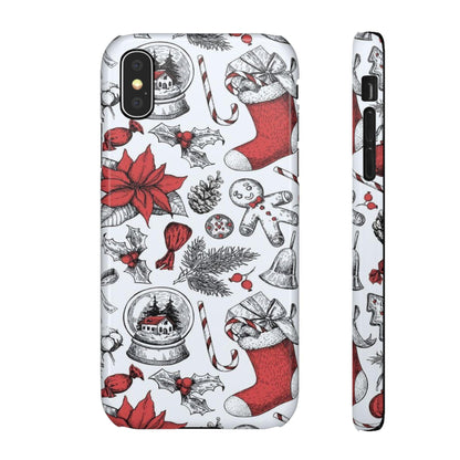 Iphone Clear Silicone Phone Case In Christmas Holiday Pattern - covers4phones