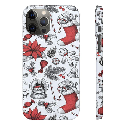 Iphone Clear Silicone Phone Case In Christmas Holiday Pattern - covers4phones