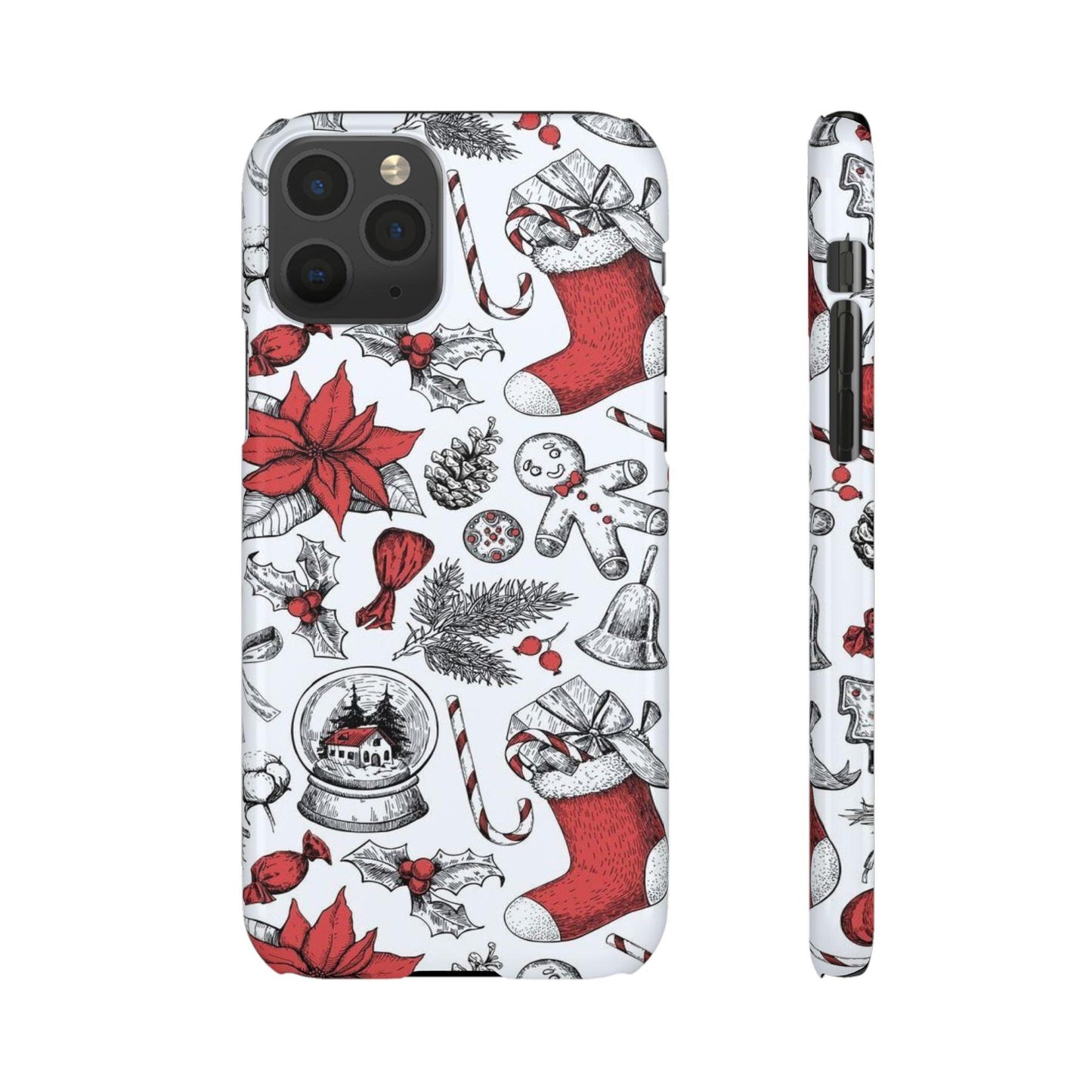 Iphone Clear Silicone Phone Case In Christmas Holiday Pattern - covers4phones