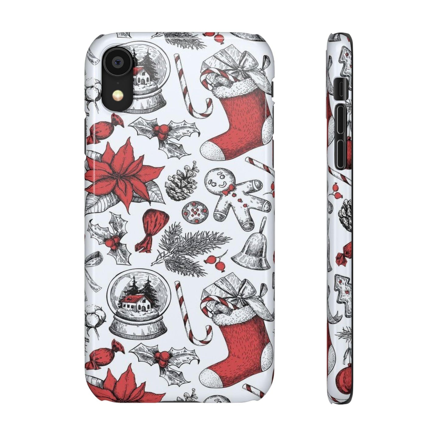 Iphone Clear Silicone Phone Case In Christmas Holiday Pattern - covers4phones