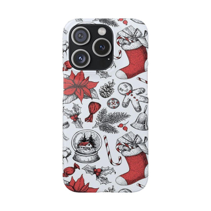 Iphone Clear Silicone Phone Case In Christmas Holiday Pattern - covers4phones