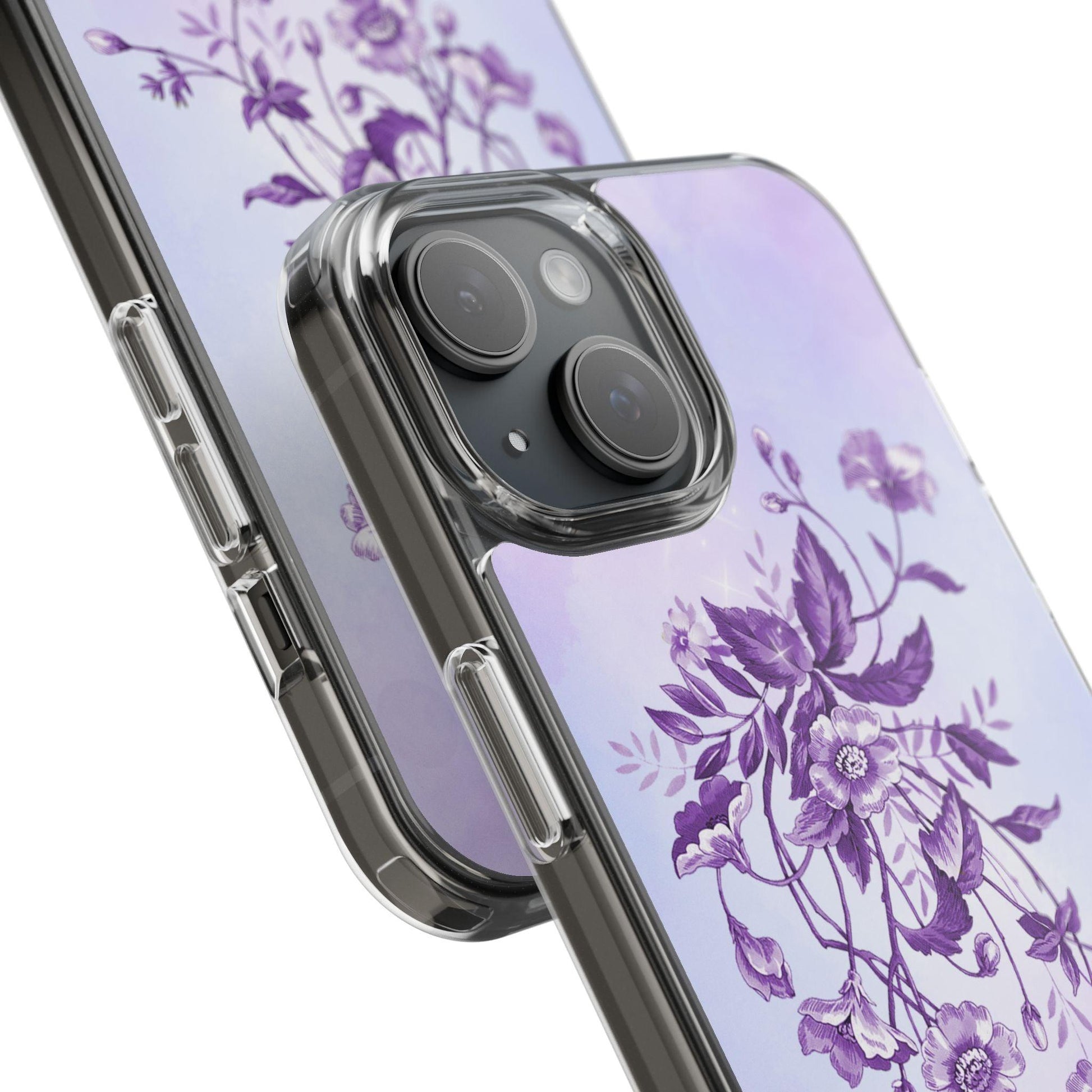 Floral design In Purple Clear Cases - covers4phones