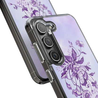 Floral design In Purple Clear Cases - covers4phones