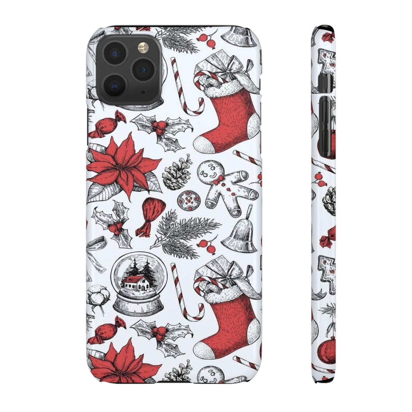 Iphone Clear Silicone Phone Case In Christmas Holiday Pattern - covers4phones