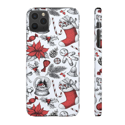 Iphone Clear Silicone Phone Case In Christmas Holiday Pattern - covers4phones