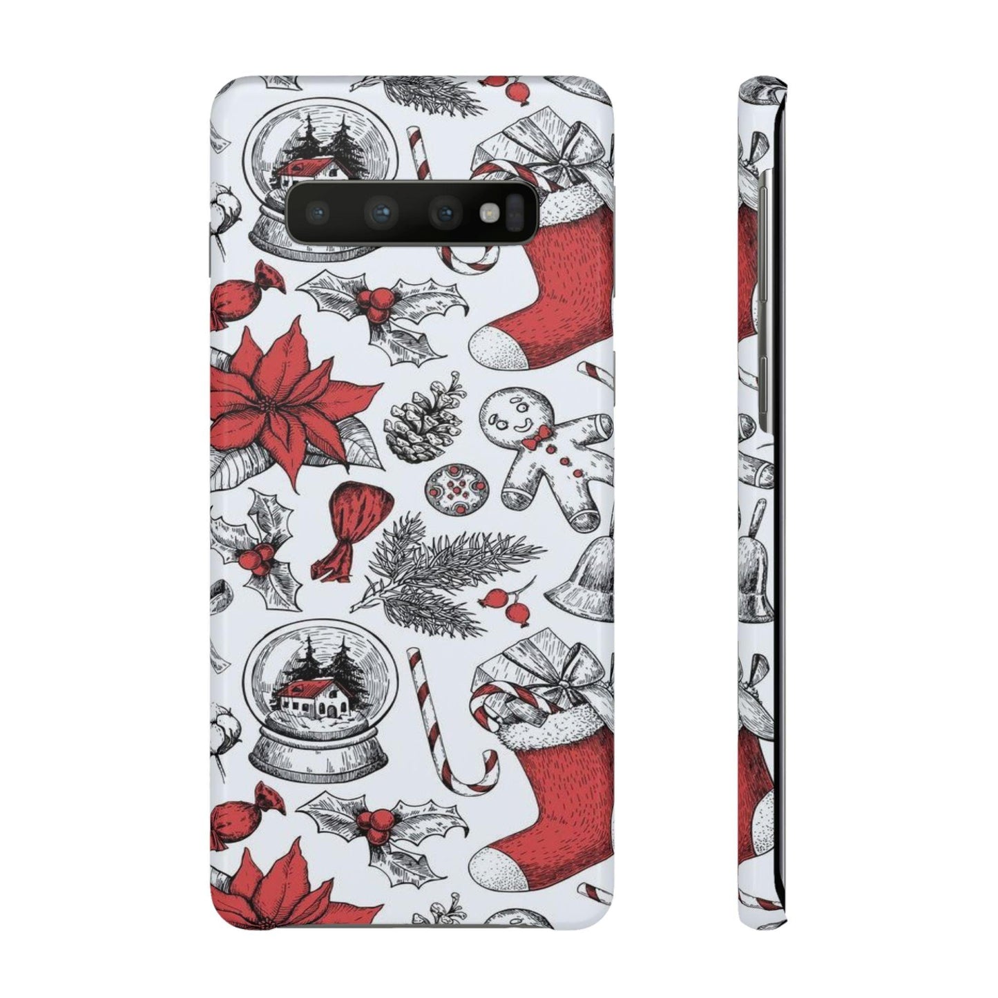Samsung Clear Silicone Phone Case with Christmas Holiday Pattern – Festive Protection for Your Device - covers4phones