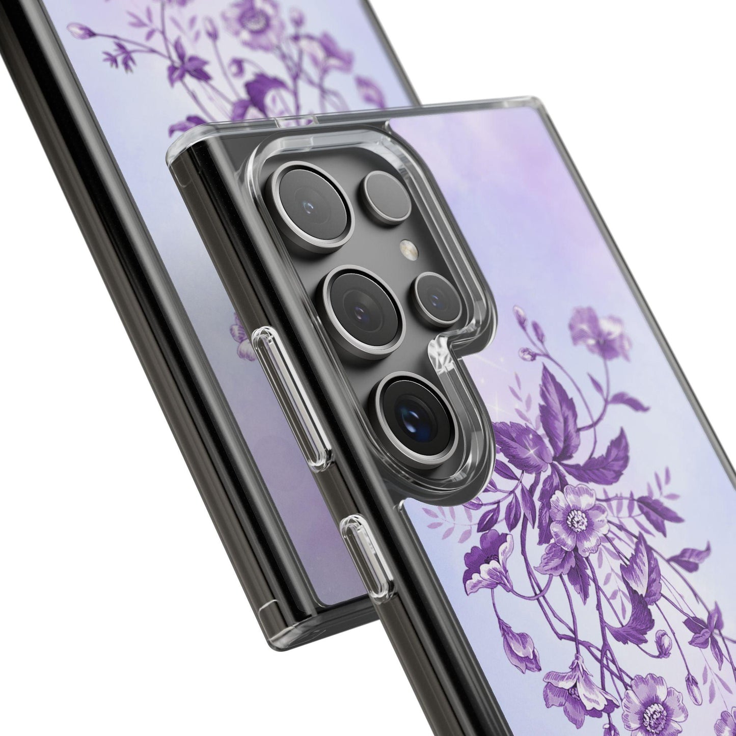 Floral design In Purple Clear Cases - covers4phones