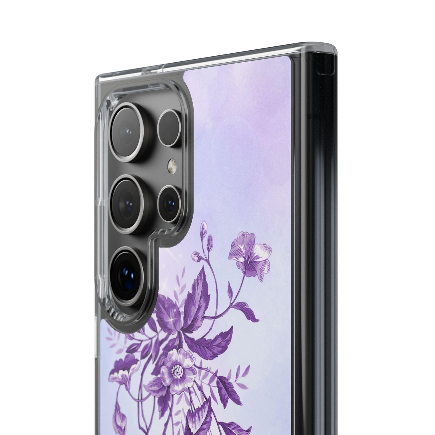 Floral design In Purple Clear Cases - covers4phones