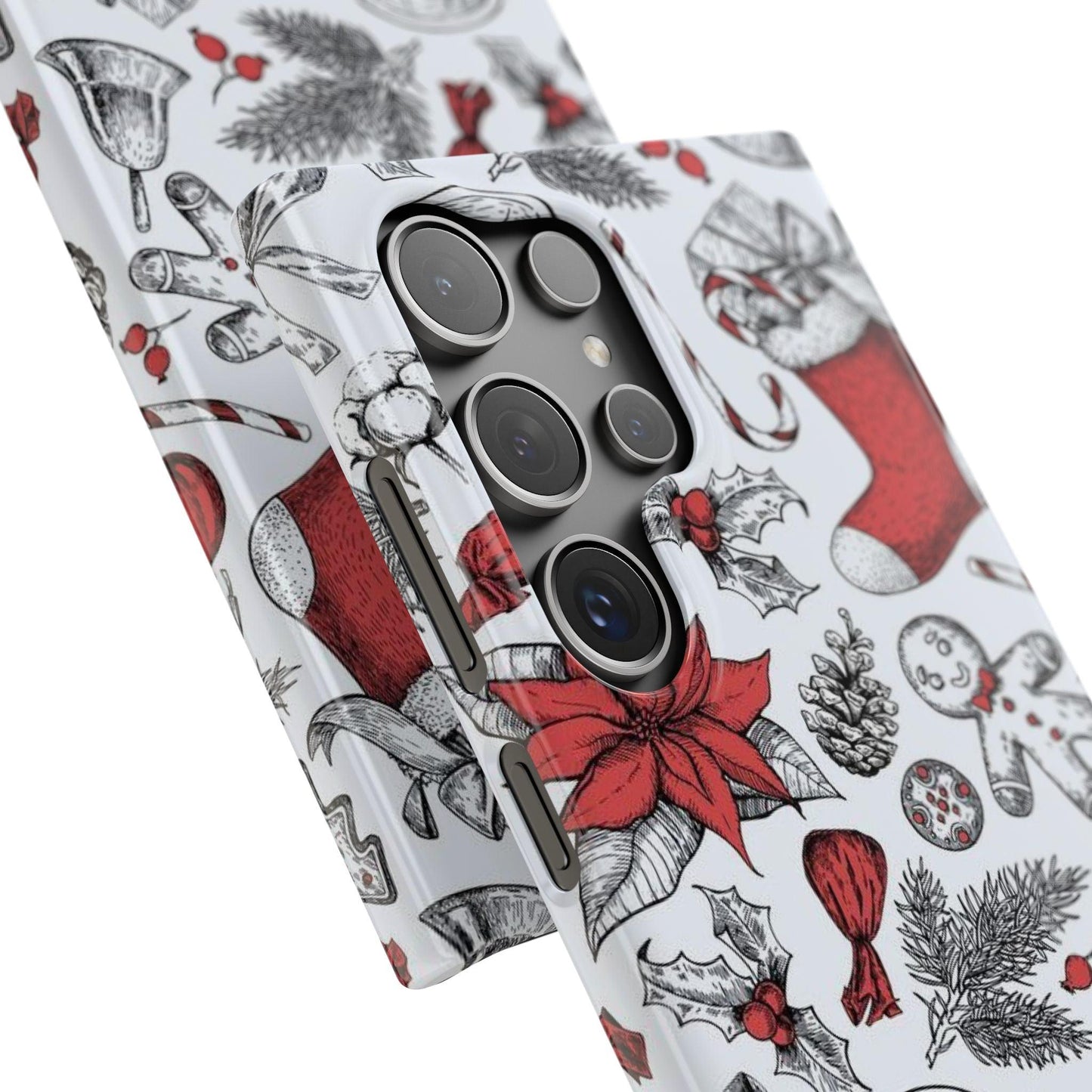 Samsung Clear Silicone Phone Case with Christmas Holiday Pattern – Festive Protection for Your Device - covers4phones