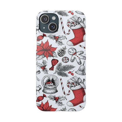 Iphone Clear Silicone Phone Case In Christmas Holiday Pattern - covers4phones
