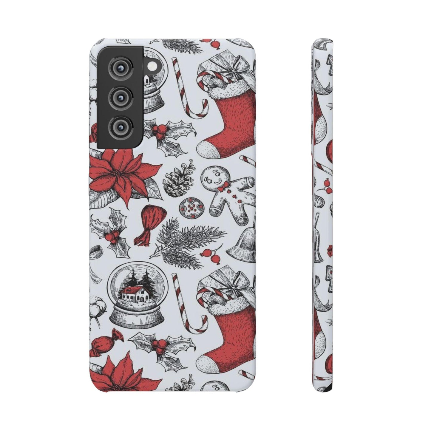 Samsung Clear Silicone Phone Case with Christmas Holiday Pattern – Festive Protection for Your Device - covers4phones