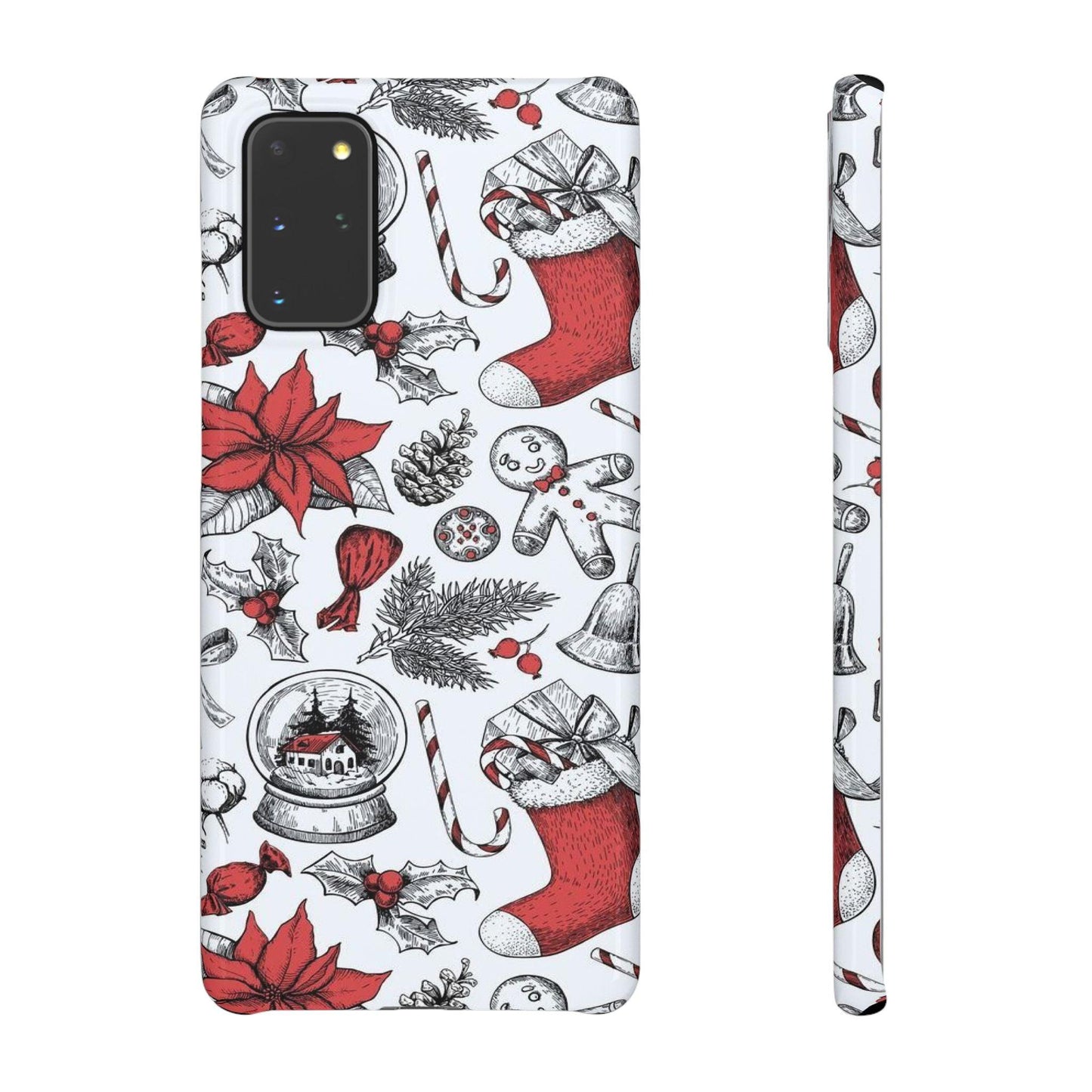 Samsung Clear Silicone Phone Case with Christmas Holiday Pattern – Festive Protection for Your Device - covers4phones