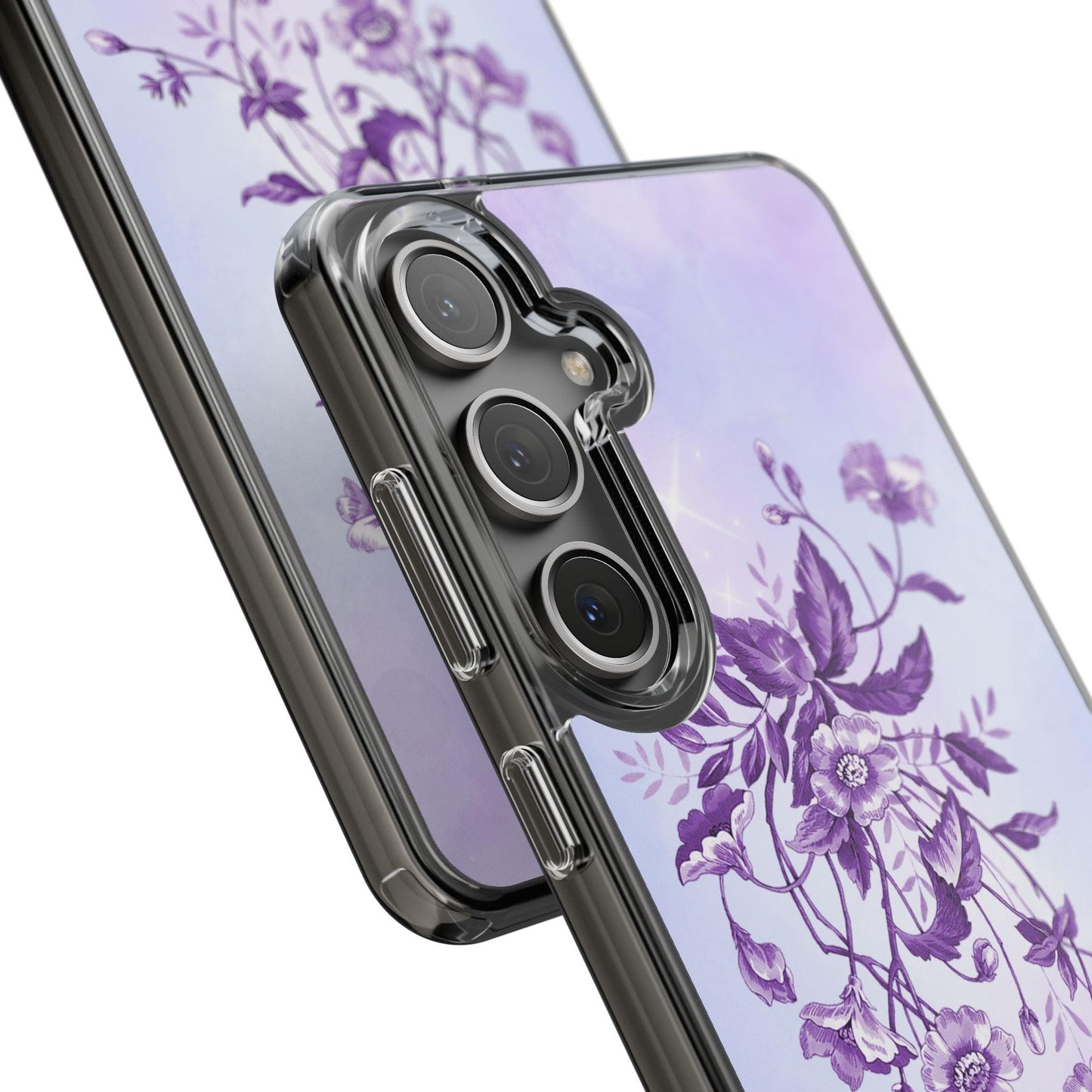 Floral design In Purple Clear Cases - covers4phones